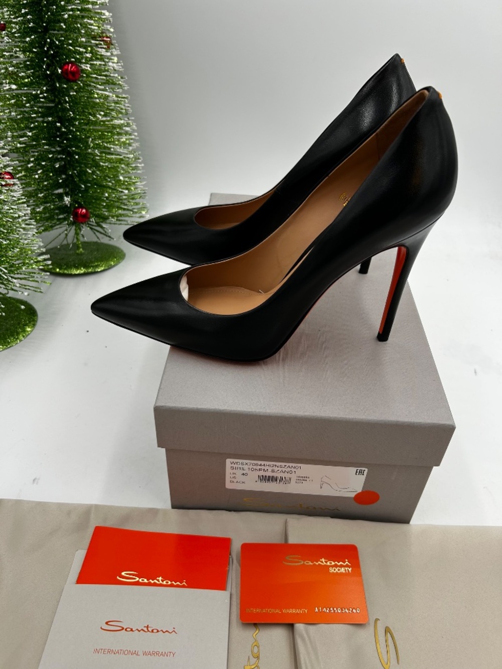 Women’s Santoni Sibil 105mm Leather Pumps. Size 40/10 US. Made in Italy. - Picture 7 of 10